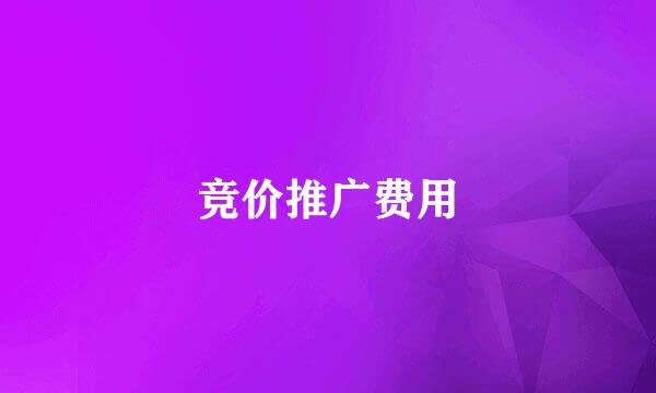 竞价推广费用