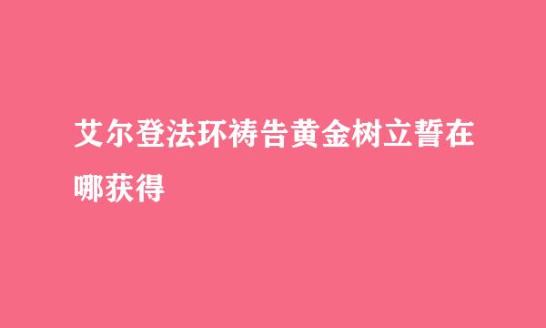 艾尔登法环祷告黄金树立誓在哪获得