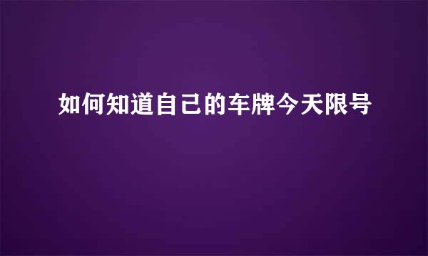 如何知道自己的车牌今天限号