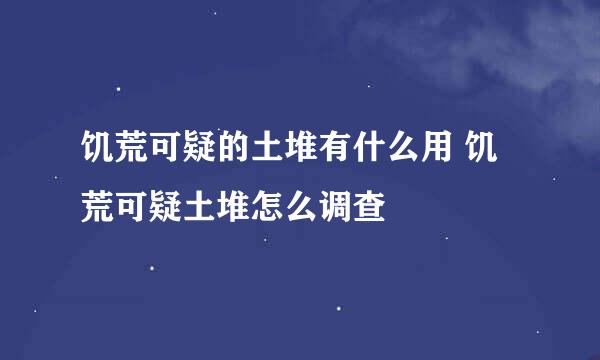饥荒可疑的土堆有什么用 饥荒可疑土堆怎么调查