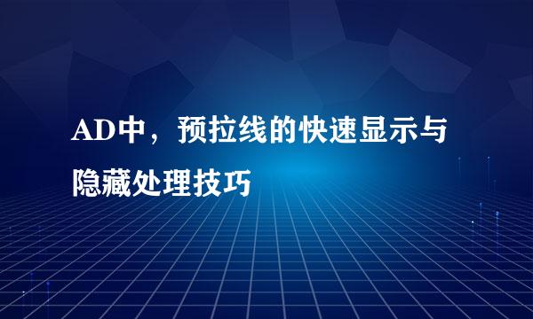 AD中，预拉线的快速显示与隐藏处理技巧