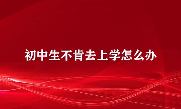 初中生不肯去上学怎么办