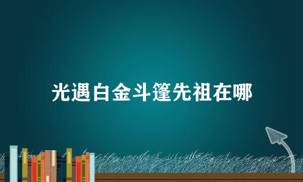 光遇白金斗篷先祖在哪
