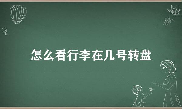 怎么看行李在几号转盘