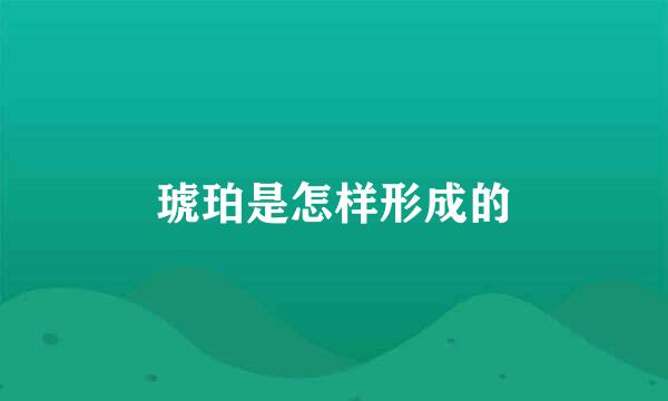 琥珀是怎样形成的