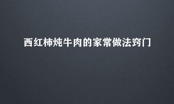 西红柿炖牛肉的家常做法窍门