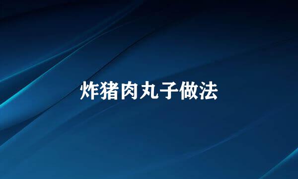 炸猪肉丸子做法
