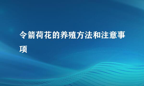 令箭荷花的养殖方法和注意事项