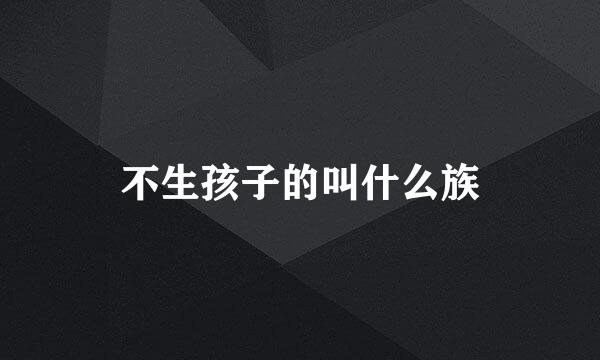 不生孩子的叫什么族