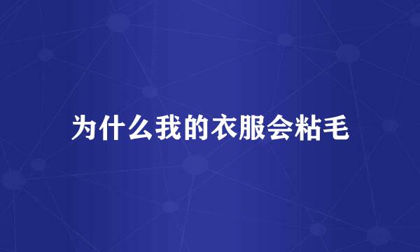 为什么我的衣服会粘毛