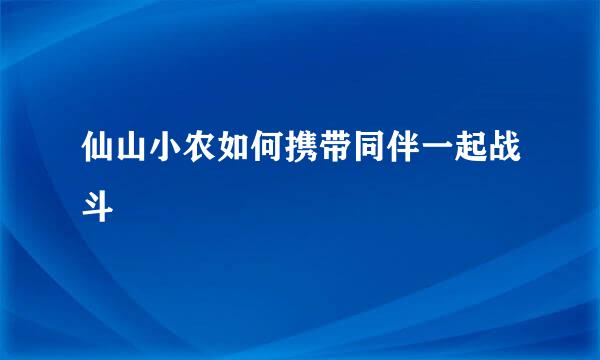 仙山小农如何携带同伴一起战斗