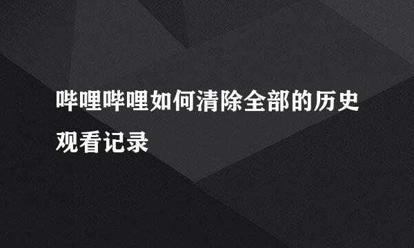 哔哩哔哩如何清除全部的历史观看记录