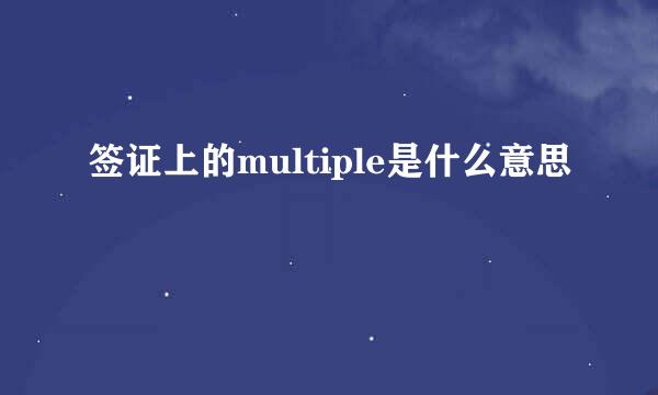 签证上的multiple是什么意思
