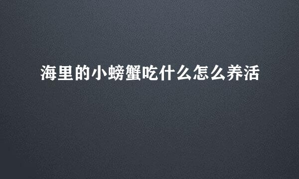 海里的小螃蟹吃什么怎么养活