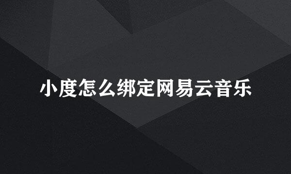 小度怎么绑定网易云音乐