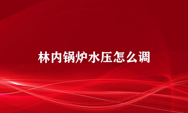 林内锅炉水压怎么调