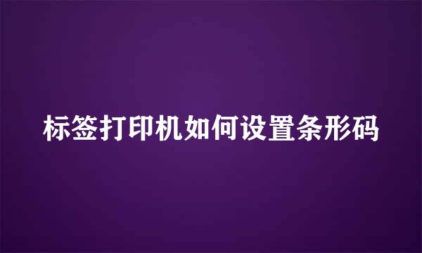 标签打印机如何设置条形码