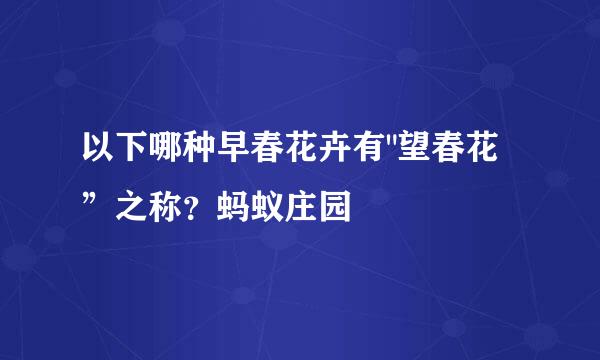 以下哪种早春花卉有