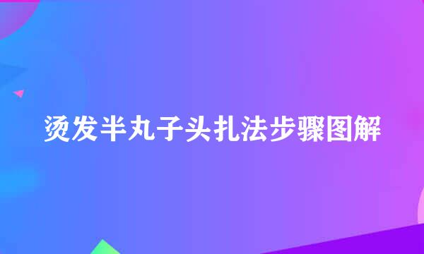 烫发半丸子头扎法步骤图解