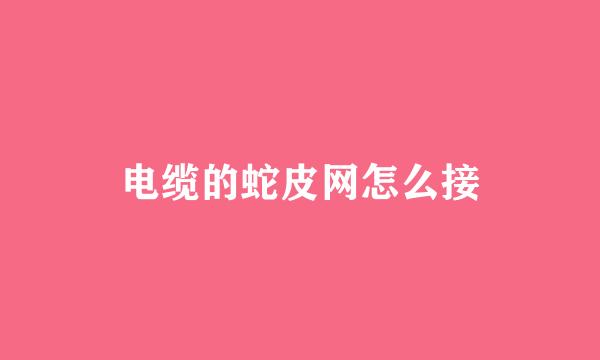 电缆的蛇皮网怎么接