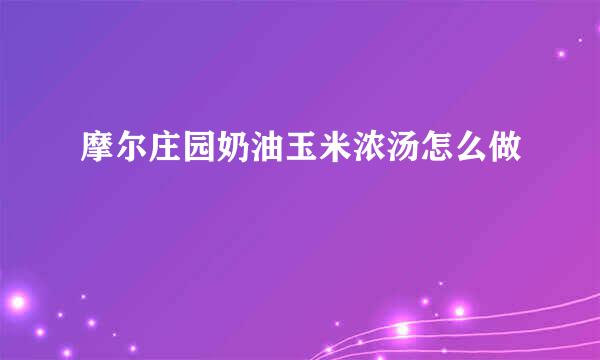 摩尔庄园奶油玉米浓汤怎么做