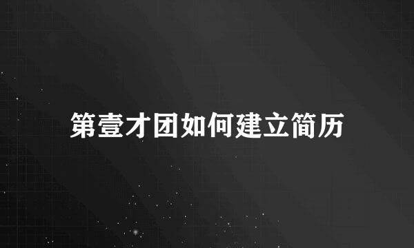 第壹才团如何建立简历