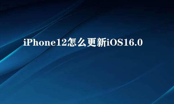 iPhone12怎么更新iOS16.0