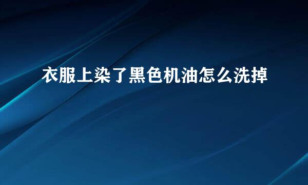衣服上染了黑色机油怎么洗掉