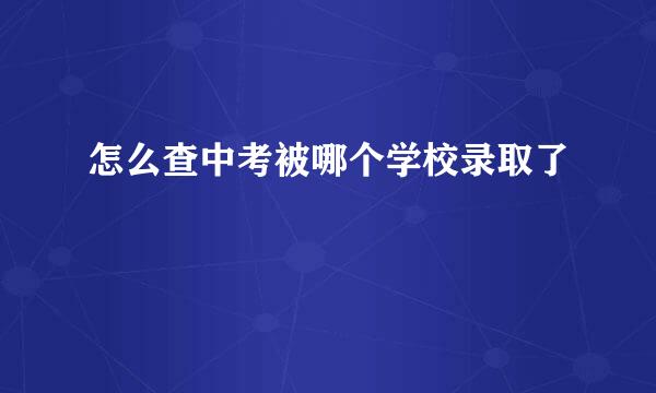 怎么查中考被哪个学校录取了