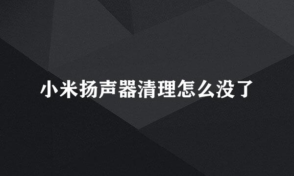 小米扬声器清理怎么没了