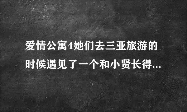 爱情公寓4她们去三亚旅游的时候遇见了一个和小贤长得一毛一样的是那一集