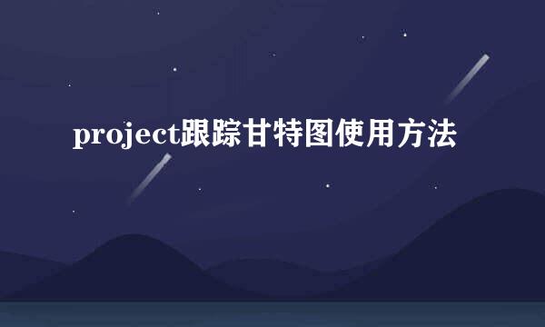 project跟踪甘特图使用方法
