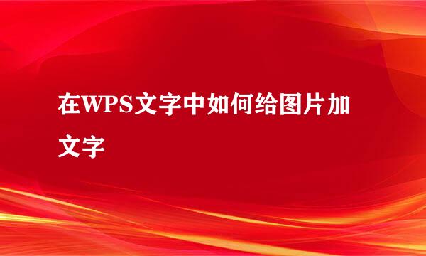 在WPS文字中如何给图片加文字