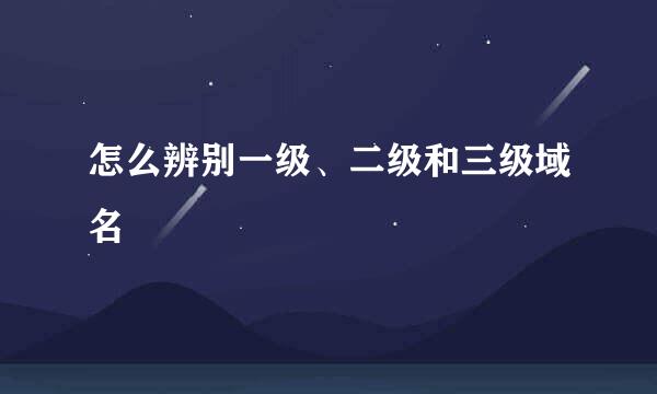 怎么辨别一级、二级和三级域名