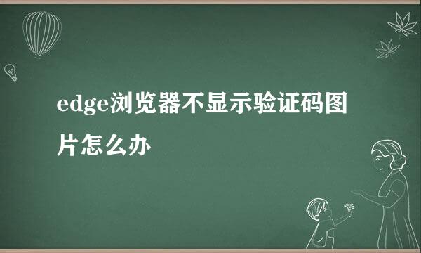 edge浏览器不显示验证码图片怎么办