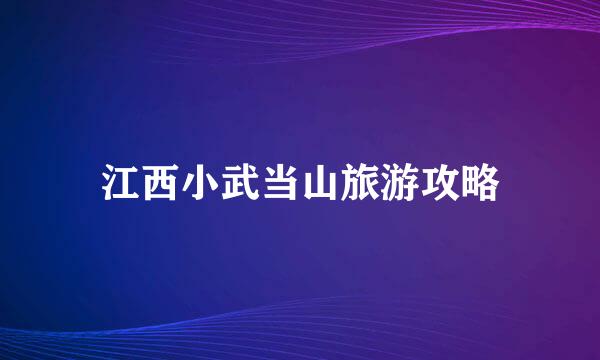 江西小武当山旅游攻略