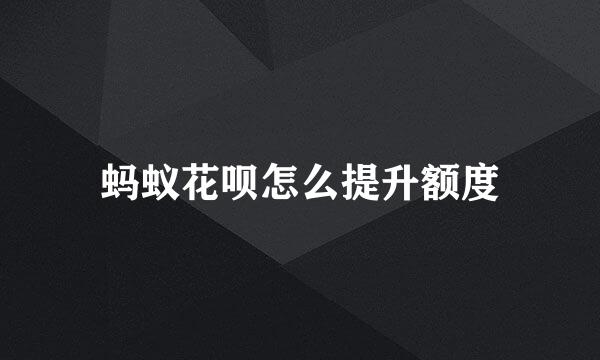 蚂蚁花呗怎么提升额度