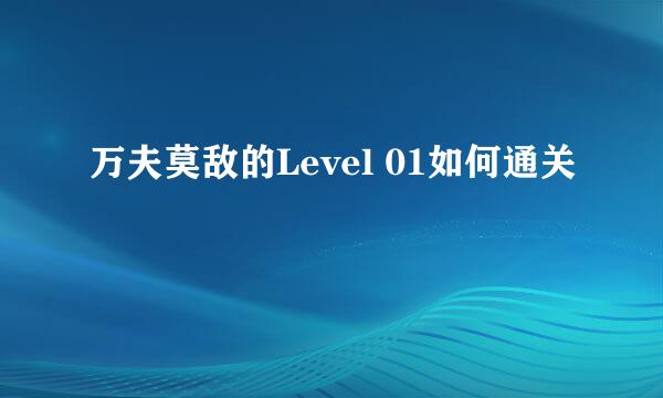 万夫莫敌的Level 01如何通关