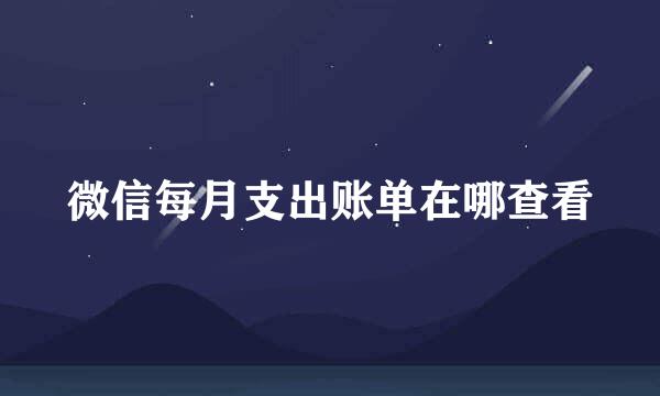 微信每月支出账单在哪查看