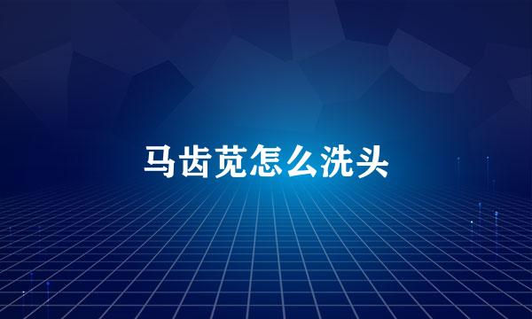 马齿苋怎么洗头
