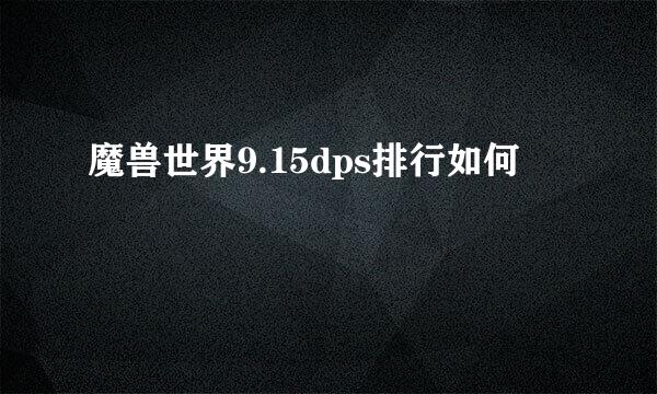 魔兽世界9.15dps排行如何