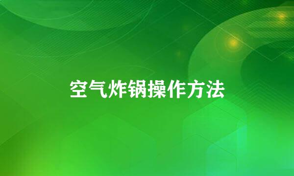 空气炸锅操作方法