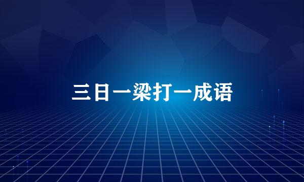三日一梁打一成语