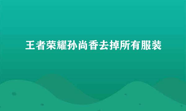 王者荣耀孙尚香去掉所有服装