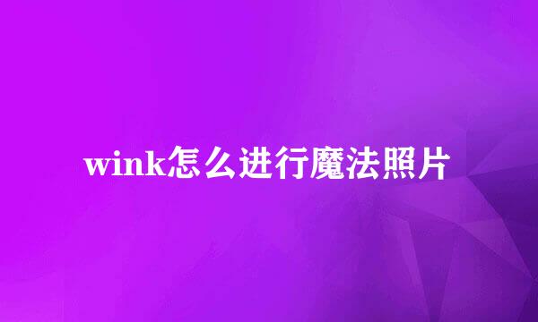 wink怎么进行魔法照片