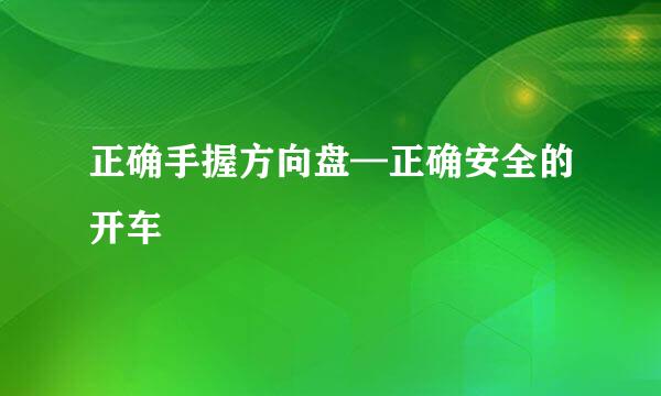 正确手握方向盘—正确安全的开车