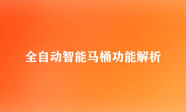 全自动智能马桶功能解析