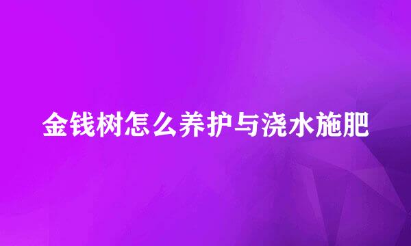 金钱树怎么养护与浇水施肥