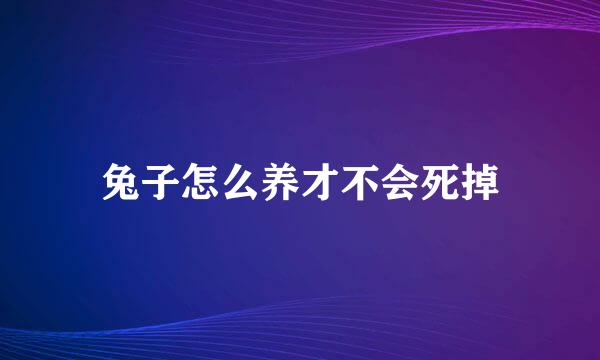 兔子怎么养才不会死掉