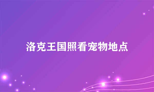 洛克王国照看宠物地点